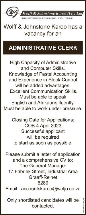 Vacancy - Administrative Clerk