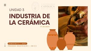 Unidad 3 Industria De La Cerámica Tema Completo