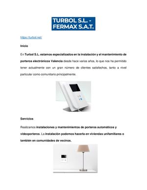Turbol S.L. | Servicio técnico oficial Fermax