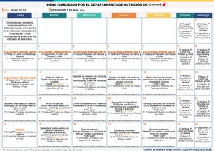 MENUS COMEDOR ABRIL 2023