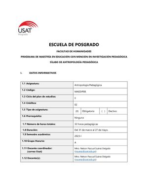 Sílabo Antropología Pedagógica Maestr Inv Pedag 2023 I