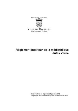 Réglement Médiathèque
