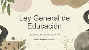 LEY GENERAL DE EDUCACIÓN