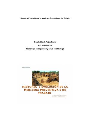 Historia Y Evolución De La Medicina Preventiva Y Del Trabajo
