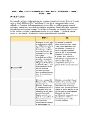 Blog Crítico Entre Los Dos Manuales Tarifarios