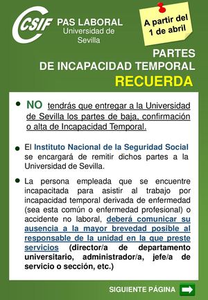 RECUERDA: NUEVA FORMA DE GESTIÓN DE LA INCAPACIDAD TEMPORAL