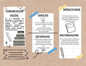 Folleto Tríptico Flyer Academia De Clases De Repaso Escolar Doodle Marrón Y Blanco
