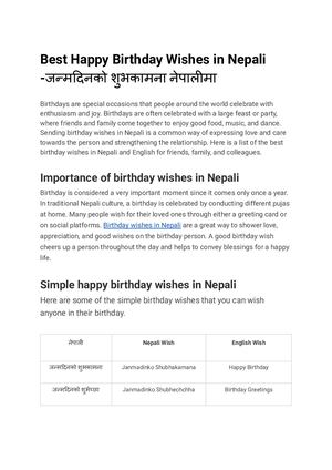 Happy Birthday Wishes In Nepali