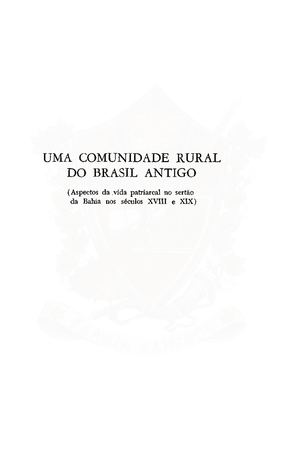Uma Comunidade Rural Do Brasil Antigo Família Cangussú (1) (2) Compactado