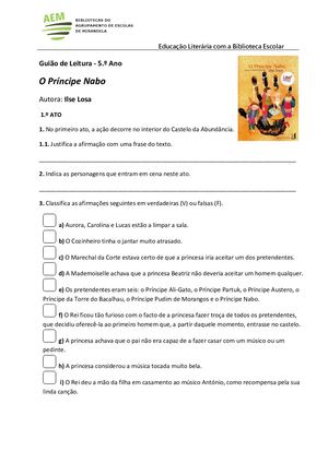 O Príncipe Nabo Guião De Leitura