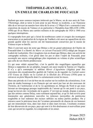 THÉOPHILE-JEAN DELAY, UN EMULE DE CHARLES DE FOUCAULD