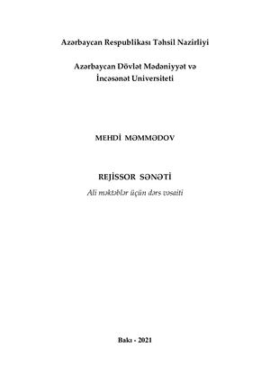 Mehdi Məmmədov. Rejissor sənəti