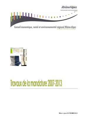Catalogue des publications mandature 2007 2013