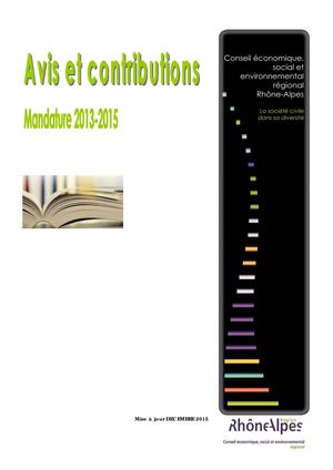 Catalogue des publications mandature 2013 2015