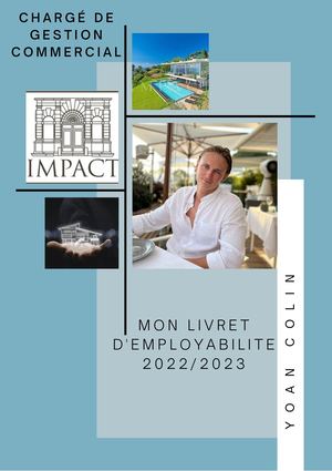 Livret D'employabilité Colin Yoan