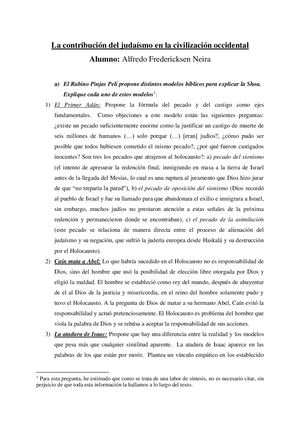 Contribución Del Judaísmo En La Civilización Occidental Alfredo Fredericksen Neira