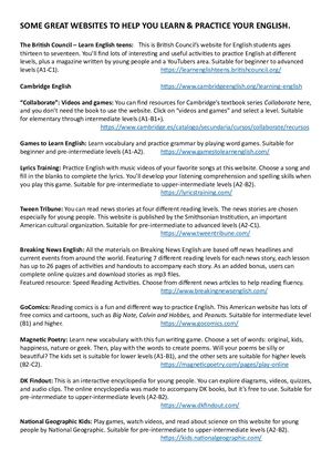 Some Great Websites To Help You Learn