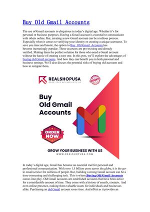 Buy Old Gmail Accounts