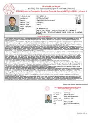 2021050 Erdi̇nç Korkut Gorev Karti