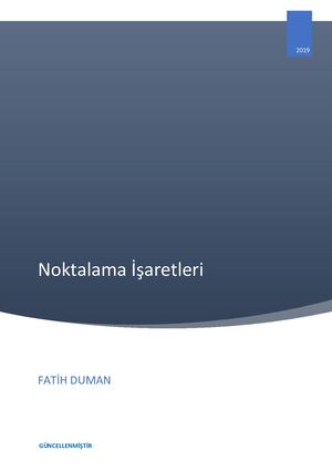 Noktalama İşAretleri (Güncel)