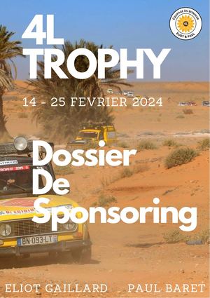 4l Trophy Dossier De Sponsoring Livre