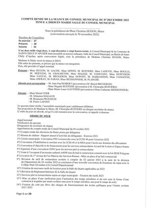 Compte Rendu Du Cm Du 07 12 2022