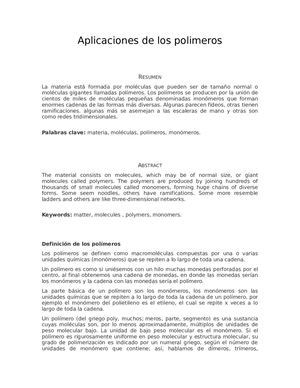 Aplicaciones De Los Polimeros
