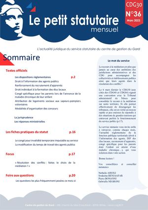 Le Petit Statutaire Mars 2023