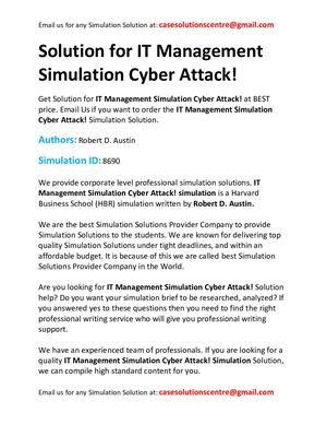 Solution For IT Management Simulation Cyber Attack!