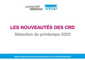 Sélection de nouveautés CRD Printemps 2023