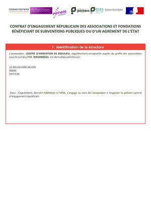 Ville Poitiers Contrat Engagement Républicain Poitiers Fi