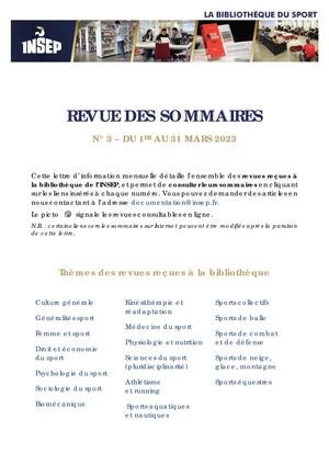 Revue des sommaires de mars 2023