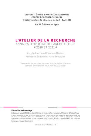Annales d’histoire de l’architecture # 2020 et 2021