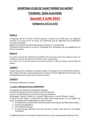 004 -Reglement Tournoi 2023 U11 U13