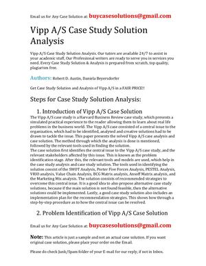 Vipp AS Case Study Solution Analysis