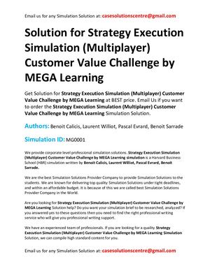 Solution For Strategy Execution Simulation (Multiplayer) Customer Value Challenge By MEGA Learning