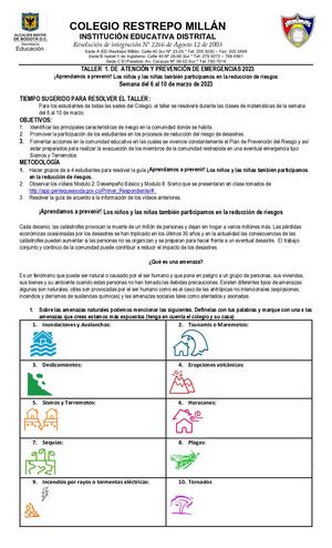 Taller 1 De Prevención y Atención de Emergencias 2023