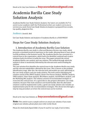 Academia Barilla Case Study Solution Analysis