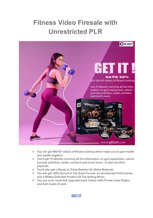 Fitness Video Firesale With Unrestricted Plr
