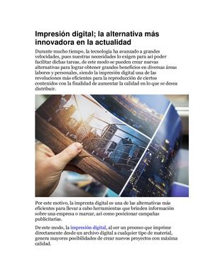 Impresión Digital; La Alternativa Más Innovadora En La Actualidad