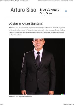 Quien Es Arturo Ignacio Siso Sosa