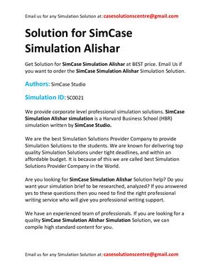 Ali Shar Rp Calaméo - Solution For SimCase Simulation Alishar