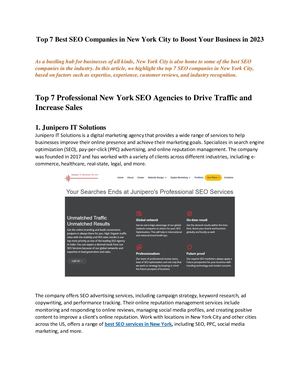 Top 7 Best Seo Companies In New York City To Boost Your Business In 2023