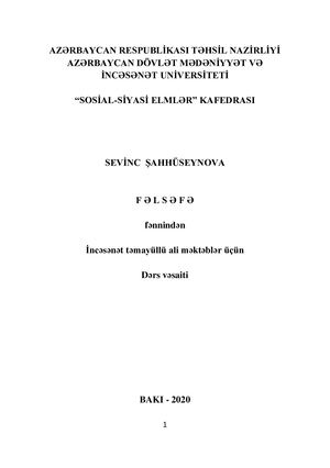 Sevinc Şahhüseynova. Fəlsəfə