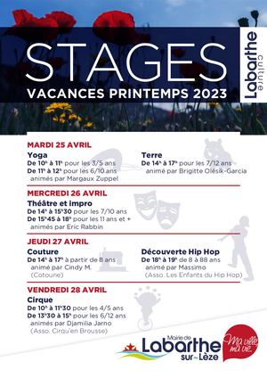 Flyer Stages Printemps