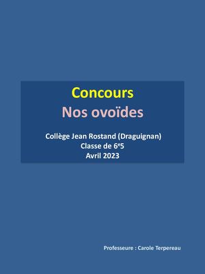 Concours Ovoides 6e5 Avril 2023