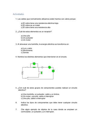 Actividades Electricidad Conceptos