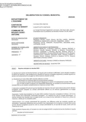 Délibérations du conseil municipal du 6 avril 2023