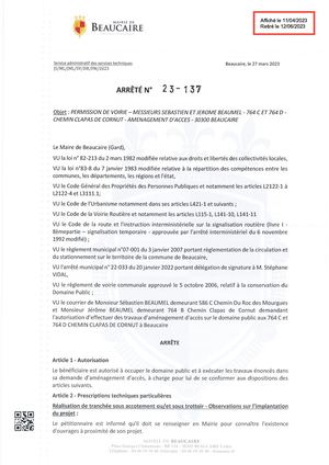 Fichier Parution Des Arrêtés 22 137 Et 22 138 Du 11 04 2023
