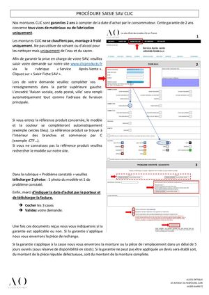 Tuto Procedure Sav Clic